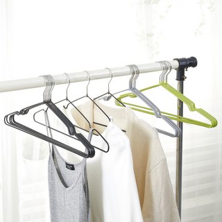 할메이드 상의 티셔츠 세탁소 옷가게 철제 논슬립 옷걸이 100P, 블랙, 100개