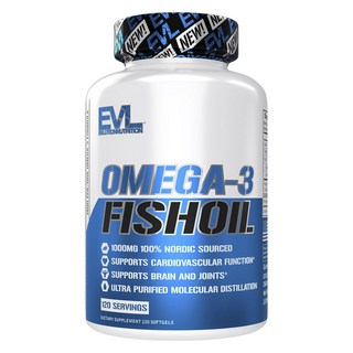 EVLUTIONNUTRITION Omega-3魚油軟膠囊, 120顆, 1罐