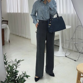 국산 3단 기장 여성 슬랙스 바지 와이드 팬츠 키큰녀 키작녀 바지