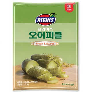 RICHIS 酸黃瓜片袋裝, 3kg, 1組