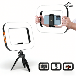 Tricasa 핸드폰 조명 사각틀 릴스 조명 색온 밟기 조절 릴스 조명+ 휴대폰 홀더+삼각대 풀세트, 1개, 릴스조명+삼각대