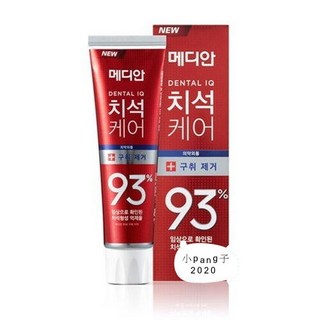 Median 韓國 Median 93% 強效護理牙膏 120g 綠/白/藍/紅四色可選, 1個, 紅-牙垢口臭
