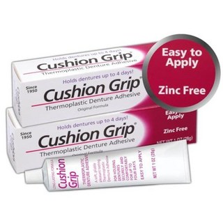 쿠션 그립 열가소성 틀니 접착제 1oz (2팩)
