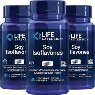 LIFE EXTENSION 大豆異黃酮素食膠囊, 30顆, 3罐