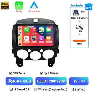 자동차 안드로이드 라디오 멀티미디어 플레이어 MAZDA 2 Mazda2 2007 2008 2009 2010 2011 2012 2013 2014 GPS Navi 2din din Au, 4G-32G CAM