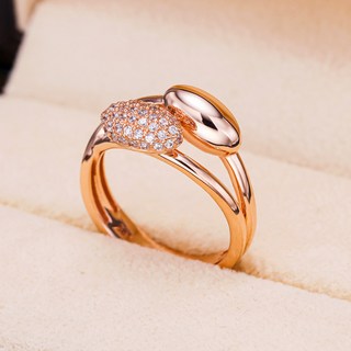 준주얼리 14K 18K 듀얼 실크큐빅 반지