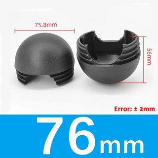 검은색 플라스틱 돔형 라운드 블랭킹 엔드 캡 의자 피트 튜브 파이프 삽입 플러그 13-76mm, 05 2Pcs, 01 76mm