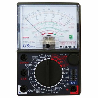 通路王 MT-370TR 指針型三用電錶 電壓電流電阻測量 多功能電子測試工具, 黑色, 1個