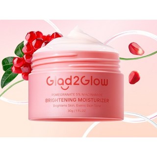 Glad2Glow 石榴亮白保濕霜 5%菸鹼胺 提亮膚色 保濕滋潤, 30g, 1個