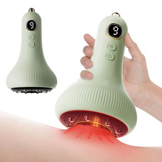 Garrl 온열 흡착 안마기 셀프 마사지기 흡착형 괄사 마사지기 진공 온열 9단계, 그린, 379