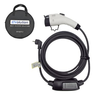 (케이스 포함) 이볼루션 전기차 충전기 가정용 완속 충전 케이블 16A 220V 비상용 휴대용 이동형 충전기 아이오닉5 EV6 테슬라 포터 볼트 니로 벤츠 BMW PHEV, 1세트, 5m