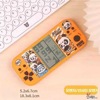 테트리스게임기 휴대용 소형 아케이드 퍼즐 오락실, 1개, 팬더 - 오렌지 가로형 4.1인치