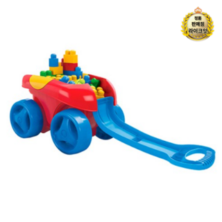 메가블럭 플레이앤고 웨건 블루, 1~5세, 1세트, 1개