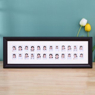 성장앨범 증명사진 20x20cm 성장액자 포토샵 탁상용 엔틱 성장기록 2칸, 1205티타늄골드