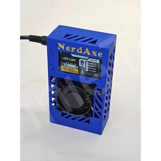 NerdAxe 礦機 中文顯示 600G 算力, 藍色外殼含主機