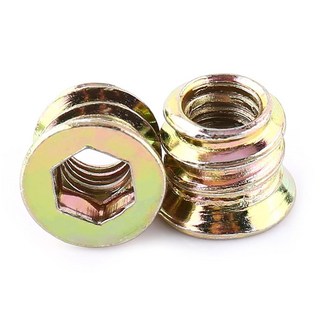 HilBeliFU 20Pcs Threaded Inserts for Wood M6x10mm Hex Socket Drive Insert Nuts Zinc Plated Carbo, HilBeliFU 20Pcs Threaded Inser
