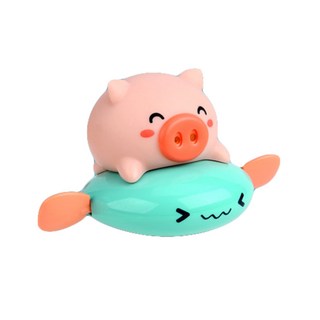 로앤제이 KC인증 당일발송 튜브타는 돼지 하마 피기 보트 물총 태엽 장난감 목욕놀이, 동물물놀이(돼지), 1개