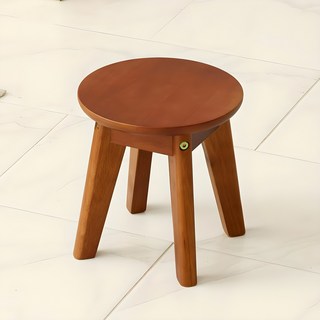 YEDAUM 圓形實木迷你花盆凳, 棕色, 1個