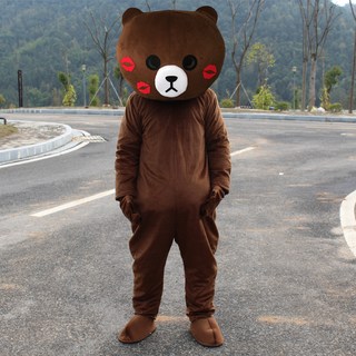 성인용 곰 캐릭터 코스튬 할로윈 마스코트 인형탈 파티 공연 의상 세트, 1개, 외출용 곰 다크 브라운 세트 178-186CM 적합 4, 48cm