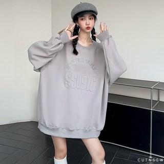 CUTNSEW 休閒大學T 長袖上衣 字母貼布繡 SS0916