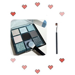 九色眼影盤 冰透baby藍小煙熏 啞光珠光多色, 1個, #G02蛇系羅勒藍+眼影刷