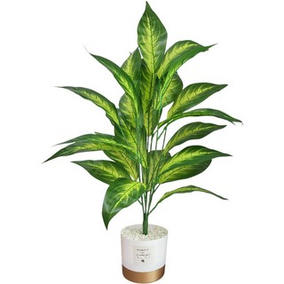 仿真龜背葉盆栽, 綠色, 1個