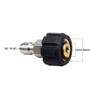 압력 와셔 퀵 커넥트 커플러 M22 14mm 15mm-3/8 어댑터 압력 와셔 호스 및 건 5000 PSI, [01] 무색, 1개