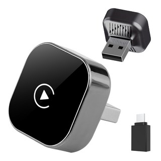 SILUNA 무선 카플레이 안드로이드오토 차량용 어댑터, 블랙, CA-27