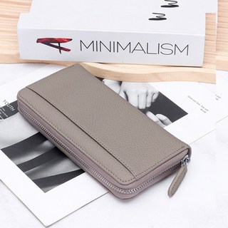 RFID牛皮女士長款錢包新款大容量拉鏈手拿包防盜刷日本錢夾子手拿包零錢包錢夾短夾長夾男生錢包女生錢包學生錢包