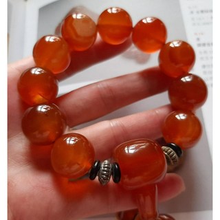 火紅玉瓍 天然紅瑪瑙 手圍:16.5cm 手練 手珠