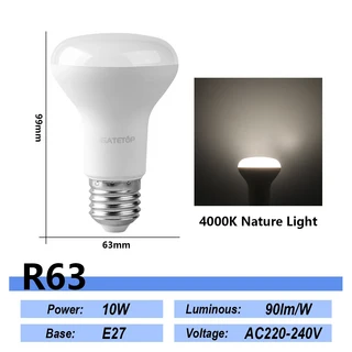 1-20Pcs LED 목욕 전구 램프 E27 E14 버섯 R50 R63 R80 220V 6W 10W 12W 비 스트로브 따뜻한 차가운 빛 ERP, 02 R63 4000K, 01 20 pcs, 01 AC220V-240V