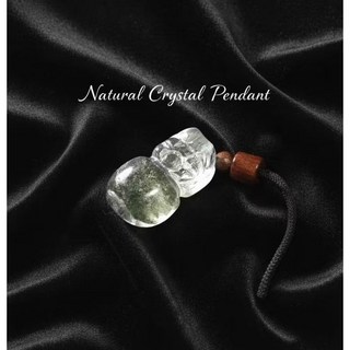 晶棋 水晶 白水晶 綠幽靈 招財 貔貅 吊墜 項鍊1403-9-A