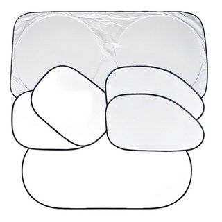 BO雜貨 汽車遮陽6件組 附收納袋 前檔 後檔 側檔 遮陽板 車用防曬 隔熱抗紫外線, 1套