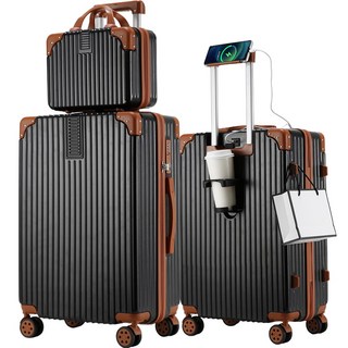 [3년AS/1+1] 초경량 캐리어 2종 세트 USB충전거치대 360도 저소음 휠 기내용 여행용 케리어 20인치 24인치 26인치 28인치