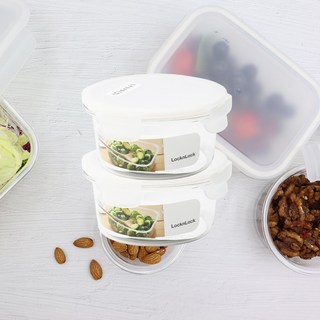 락앤락 완벽한 밀폐력 비스프리 테이블탑 트라이탄 밀폐용기 원형 370ml, 2세트, 단품