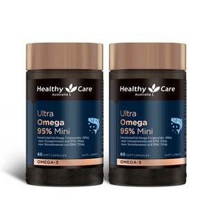 Healthy Care 超級 Omega-3 95% 迷你魚油膠囊, 2個, 2罐120顆, 60顆