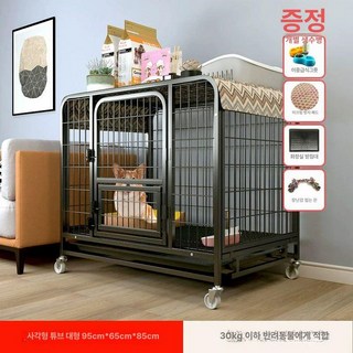 애견 철장 울타리 대형 고양이 개집 육각 철망, 1개, 강화형 95x65x85cm 검정 30kg