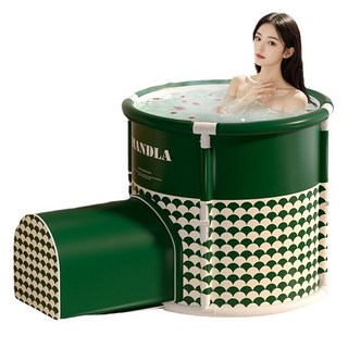 티알비 발뻗는 접이식 욕조, 1개, 올리브