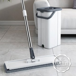 加幫手 輕巧免手洗刮刮樂拖把 水桶組 拖頭加大40cm 乾濕兩用, 1個, 1組(水桶、拖把、3拖把布)