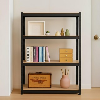 벨라까사 고강도 무볼트 메탈 앵글선반 800, 4단, 블랙