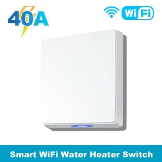 스마트 WiFi 보일러 40A 8000W EU 표준 온수기 터치 스위치 타이머 투야 라이프 앱 제어 Alexa 및 Google, 02 하얀색, 1