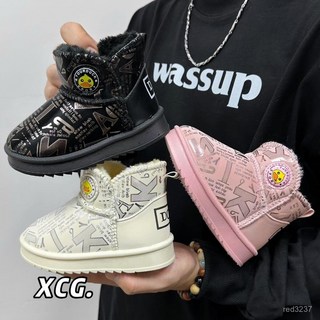 臺灣熱銷 小黃鴨寶寶雪地靴冬季加厚保暖低筒靴子男童女童防水卡通軟底棉鞋