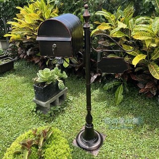 雪之屋 歐式復古立式信箱 花園庭院造景擺飾 紅銅色, 紅銅