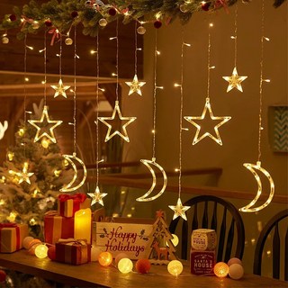 iSefoyo크리스마스 조명 거실 LED 커튼식 창문 유리 트리 장식 가랜드조명 SDDC-9, 1세트, 타입A-3.5M