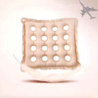 기내전용방석 에어 꼬리뼈 엉덩이 안아픈 체중분산 해외여행 휴대용, 베이지 PVC