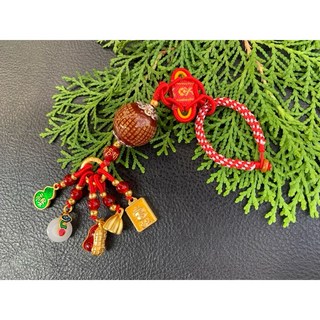 【畫意坊】瑪瑙心經吊墜/鑰匙圈 - 般若波羅蜜多經文 手工瑪瑙 轉運珠 平安/好事花生/葫蘆/福, 1個, 紅瑪瑙款