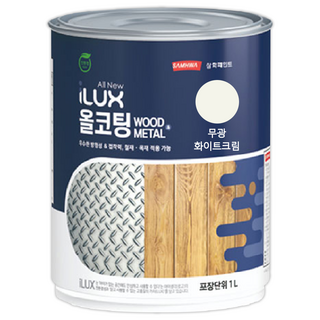 삼화페인트 아이럭스 올코팅 친환경 다용도 수성 철재 목재, 1개, 1L, 무광+화이트크림
