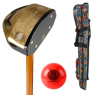 부쿠로혼마 우드 4스타 A세트 (가방 볼) 파크골프협회 공인 대회용 파크골프채 남녀, 여성용 83cm, 인디언+파크골프공 레드, L, 90도