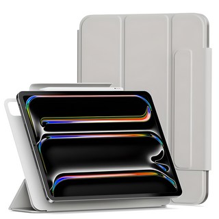 신지모루 플랫 커버 마그네틱 폴리오 애플펜슬 태블릿PC 케이스, 웜 그레이, 1개