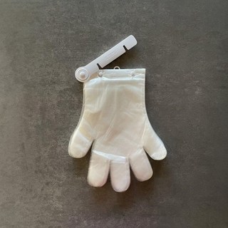 Felio 單手穿不沾手拋棄式PE塑膠手套, 1個